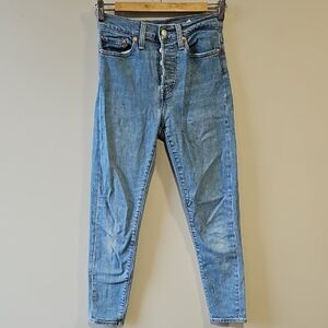 Levi's Blue 25x26 Button Fly Skinny Jeans